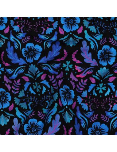 Tejido de punto estampado Clara - Fondo negro