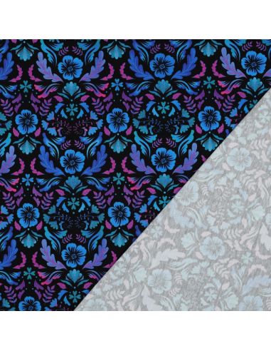 Tejido de punto estampado Clara - Fondo negro
