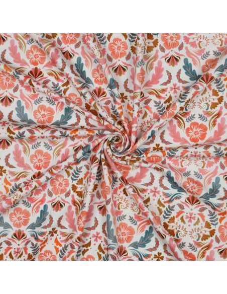 Tejido de punto estampado Clara - Fondo blanco