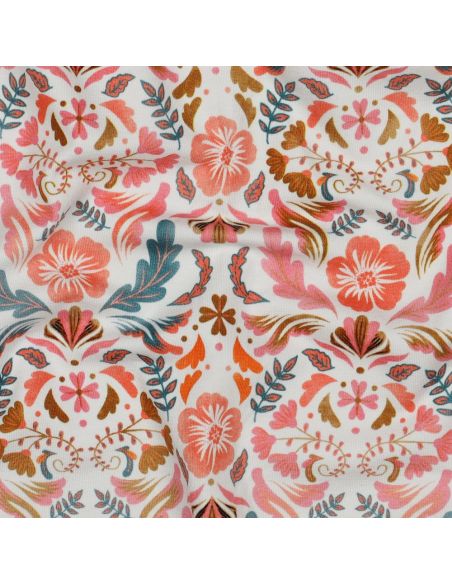 Tejido de punto estampado Clara - Fondo blanco