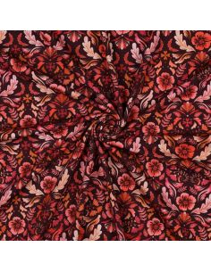 Tejido de punto estampado Clara - Fondo rojo