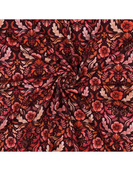 Tejido de punto estampado Clara - Fondo rojo