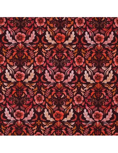 Tejido de punto estampado Clara - Fondo rojo