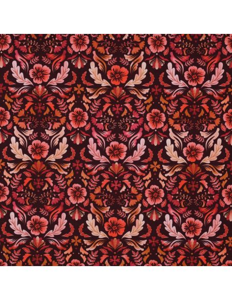 Tejido de punto estampado Clara - Fondo rojo
