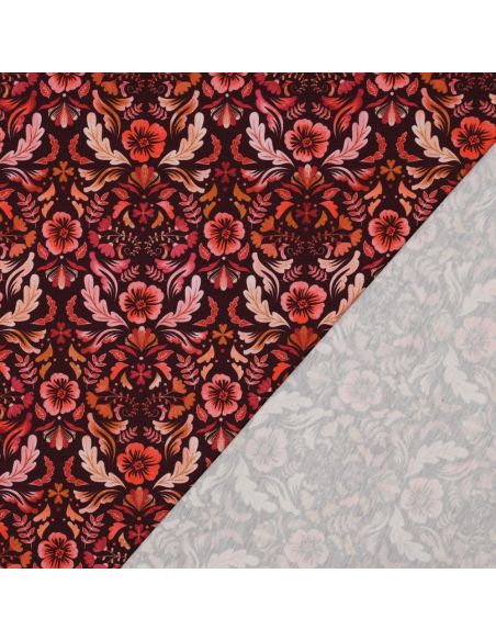 Tejido de punto estampado Clara - Fondo rojo
