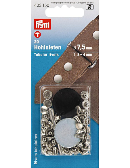 Juego de 20 remaches tubulares con herramienta de perforación de 3-4 mm