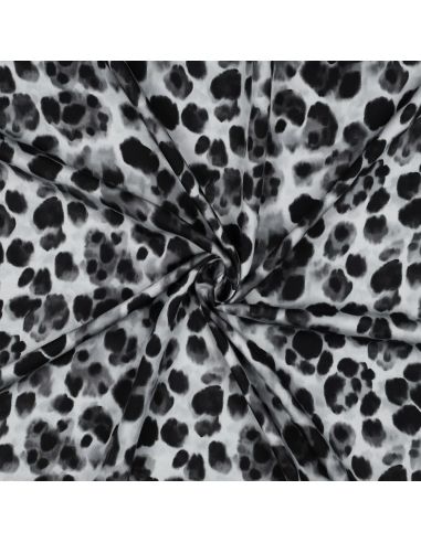 Tejido de viscosa efecto satinado - Animal negro
