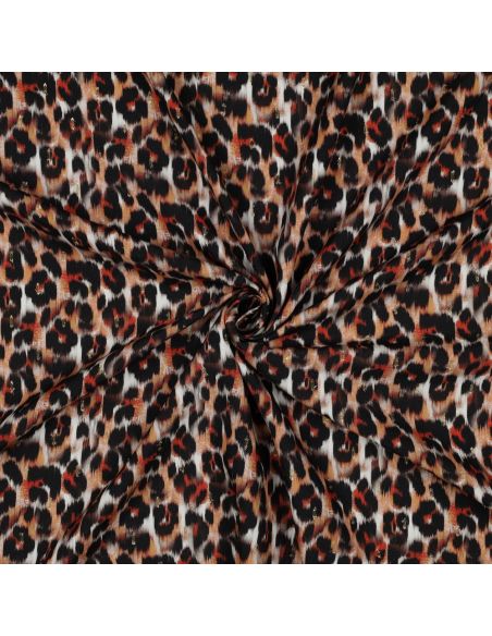 Tejido de viscosa lurex - Animal marrón