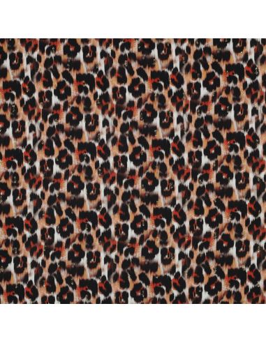 Tejido de viscosa lurex - Animal marrón