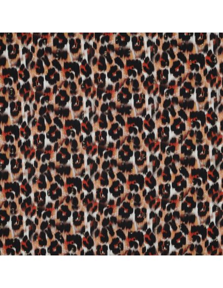 Tejido de viscosa lurex - Animal marrón