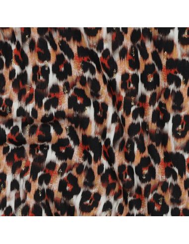 Tejido de viscosa lurex - Animal marrón