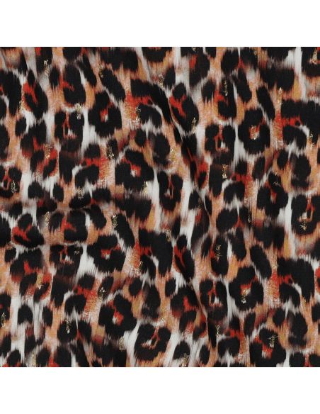 Tejido de viscosa lurex - Animal marrón