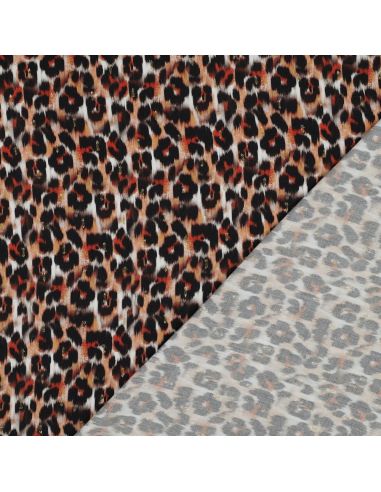 Tejido de viscosa lurex - Animal marrón