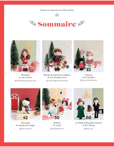 Libro de muñecas y amigurumis de Navidad al estilo británico