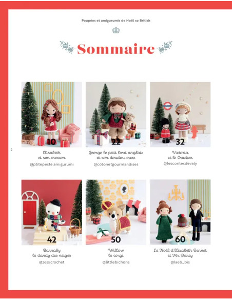 Libro de muñecas y amigurumis de Navidad al estilo británico