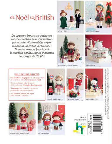 Libro de muñecas y amigurumis de Navidad al estilo británico