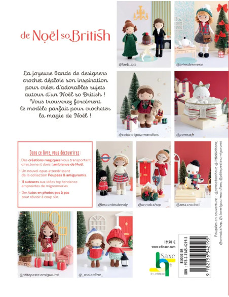 Libro de muñecas y amigurumis de Navidad al estilo británico