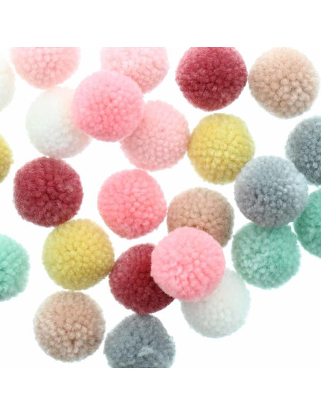 Set de 24 pompones de lana - Pastel