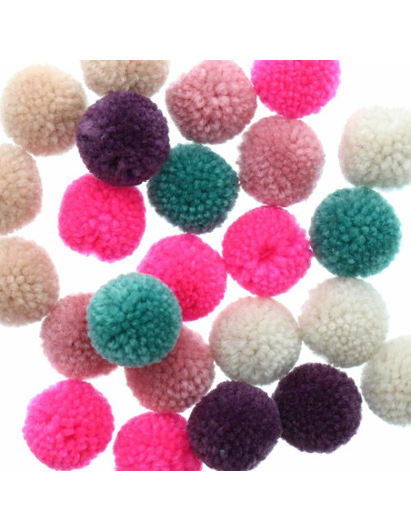 Set de 24 pompones de lana - Jolly christmas pastel