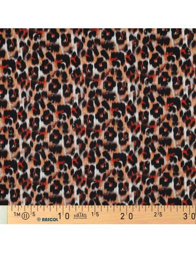 Tejido de viscosa lurex - Animal marrón