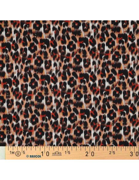 Tejido de viscosa lurex - Animal marrón