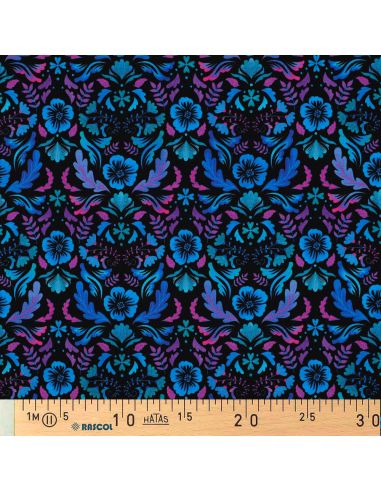 Tejido de punto estampado Clara - Fondo negro