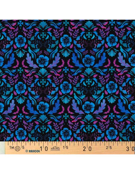 Tejido de punto estampado Clara - Fondo negro