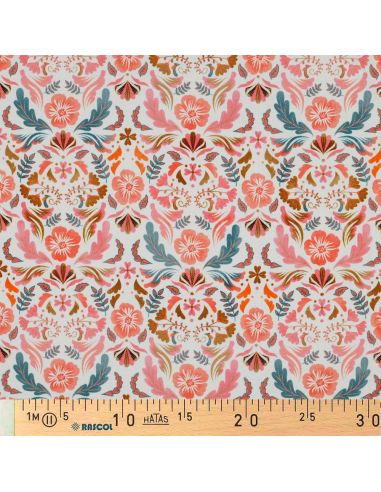 Tejido de punto estampado Clara - Fondo blanco