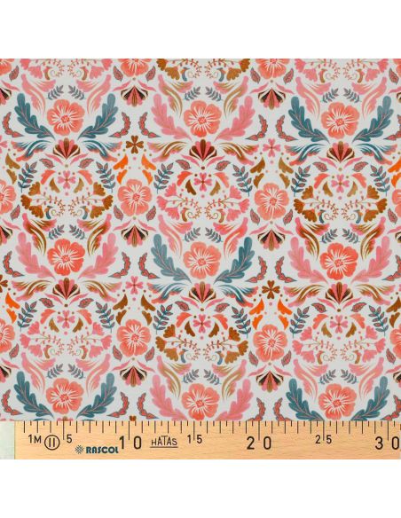 Tejido de punto estampado Clara - Fondo blanco