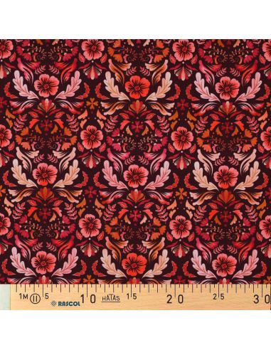 Tejido de punto estampado Clara - Fondo rojo
