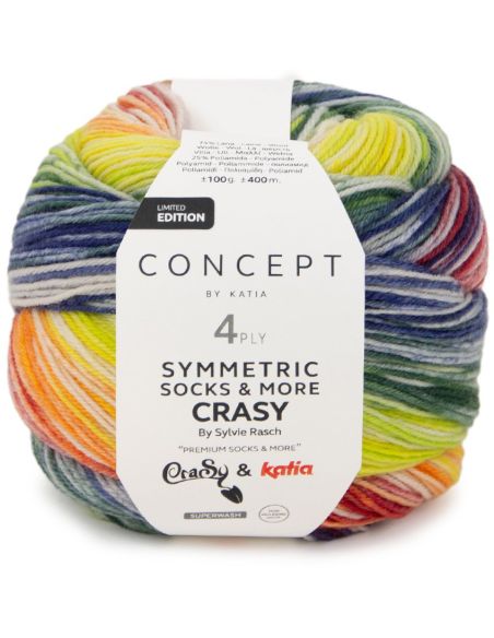 Lana para calcetines Symmetric Socks & More Crazy Katia