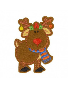 Parche termoadhesivo de Navidad - Reno de Papá Noel