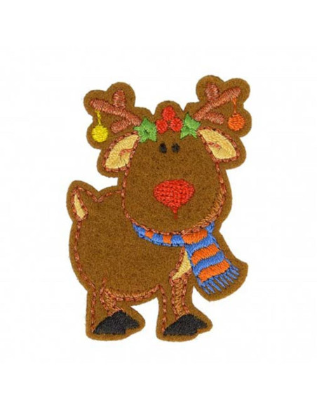 Parche termoadhesivo de Navidad - Reno de Papá Noel