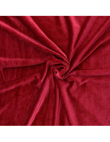 Tejido de terciopelo elástico - Rojo