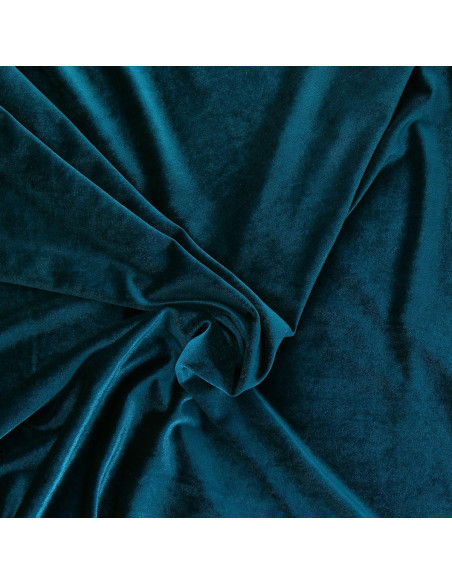 Tejido de terciopelo elástico - Azul petróleo