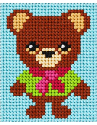Kit de lienzo para niños - Osita elegante