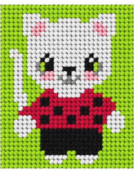 Kit de lienzo para niños - Gatito con suéter