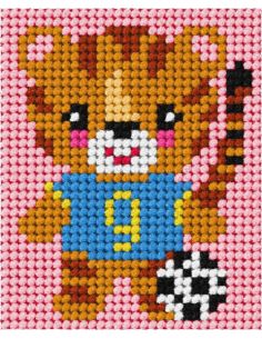 Kit de lienzo para niños - El pequeño tigre con el balón