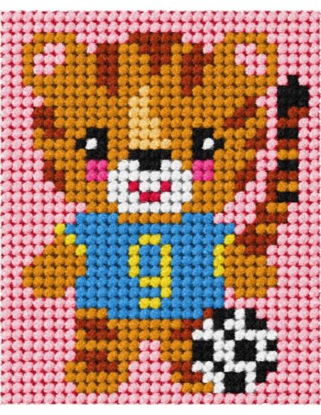 Kit de lienzo para niños - El pequeño tigre con el balón