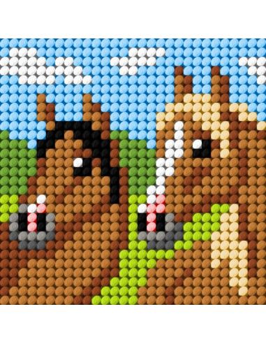 Kit de lienzo para niños - Los 2 caballos
