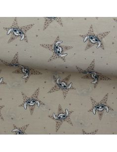 Tela de punto Lilo & Stitch - Estrellas beige