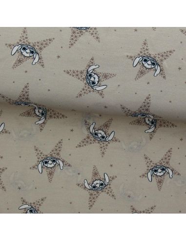 Tela de punto Lilo & Stitch - Estrellas beige