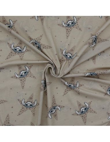 Tela de punto Lilo & Stitch - Estrellas beige