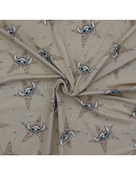 Tela de punto Lilo & Stitch - Estrellas beige