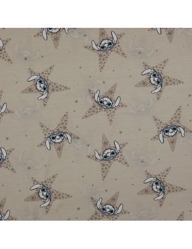 Tela de punto Lilo & Stitch - Estrellas beige