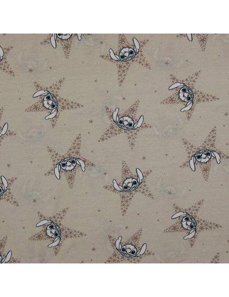 Tela de punto Lilo & Stitch - Estrellas beige