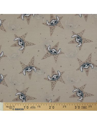 Tela de punto Lilo & Stitch - Estrellas beige