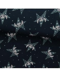 Tela de punto Lilo & Stitch - Estrellas azul marino