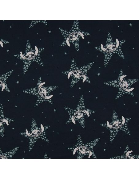 Tela de punto Lilo & Stitch - Estrellas azul marino