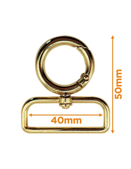 Mosquetón giratorio redondo - Oro 40 x 20 mm